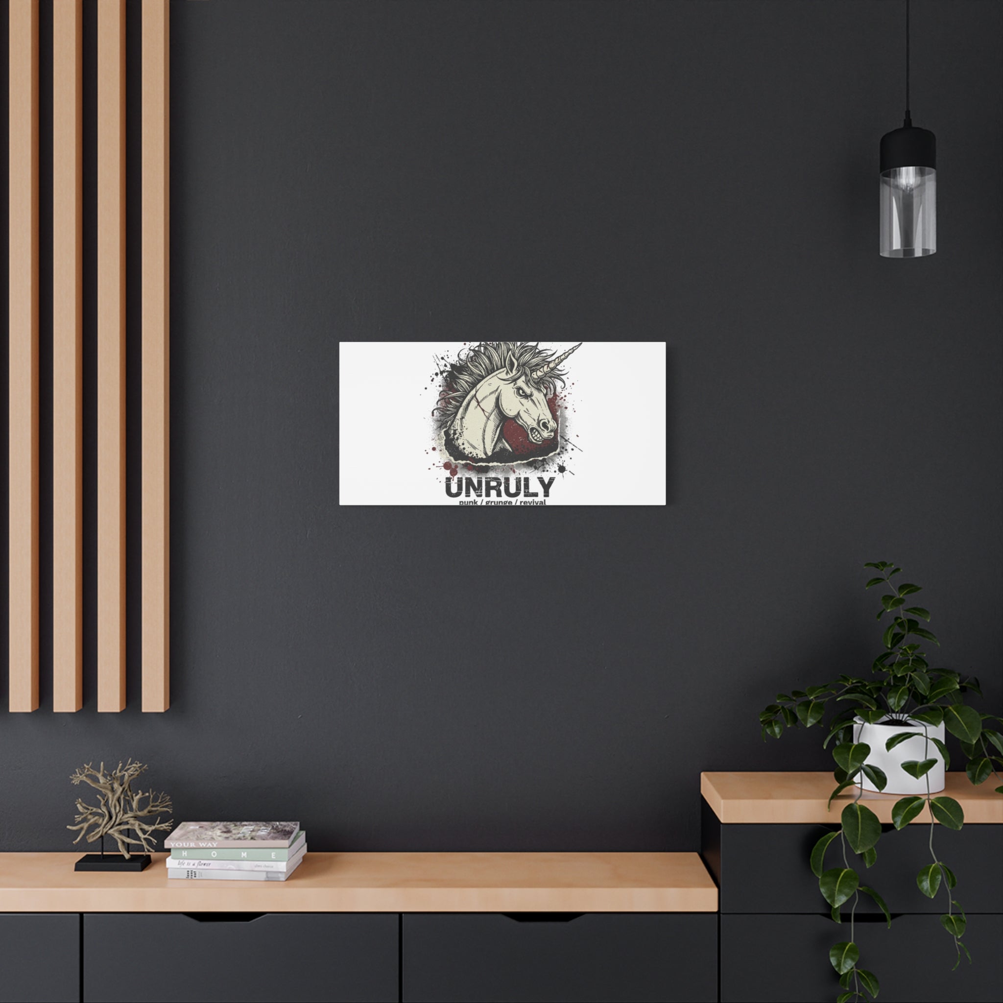 Unruly Punk Grunge Unicorn Canvas | Plaid Revival, 90s Rock Aesthetic