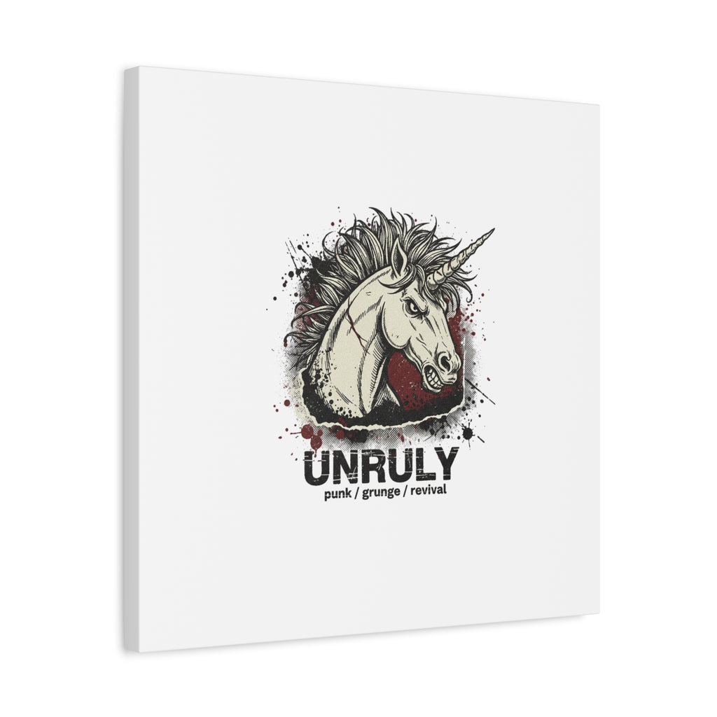 Unruly Punk Grunge Unicorn Canvas | Plaid Revival, 90s Rock Aesthetic