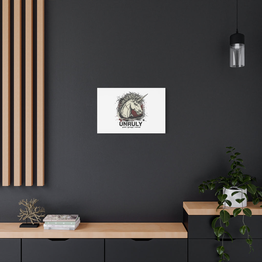 Unruly Punk Grunge Unicorn Canvas | Plaid Revival, 90s Rock Aesthetic