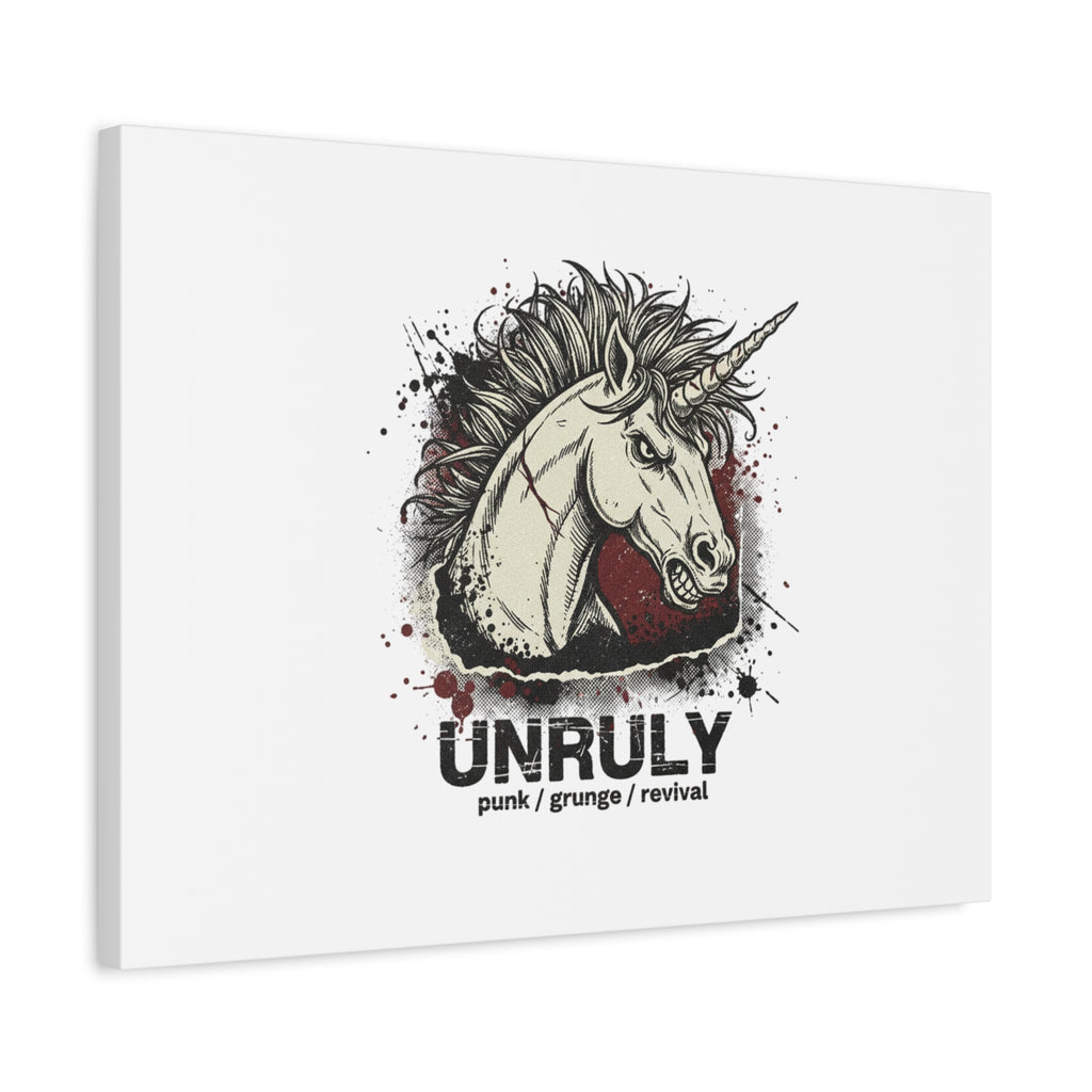 Unruly Punk Grunge Unicorn Canvas | Plaid Revival, 90s Rock Aesthetic