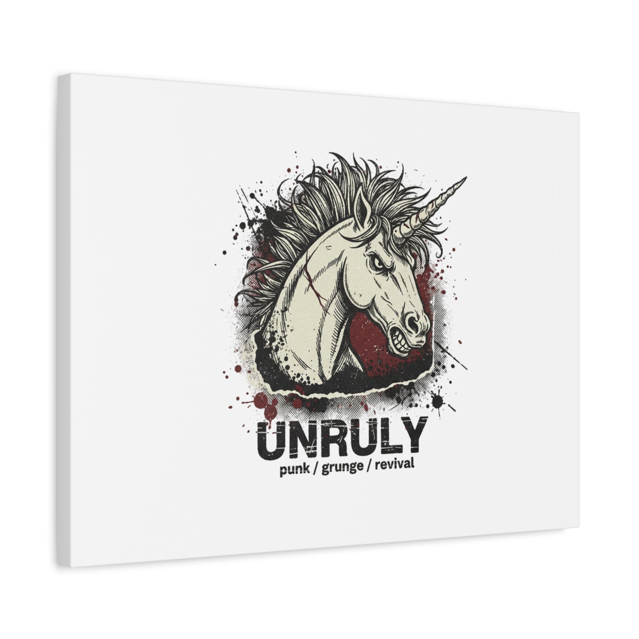 Unruly Punk Grunge Unicorn Canvas | Plaid Revival, 90s Rock Aesthetic