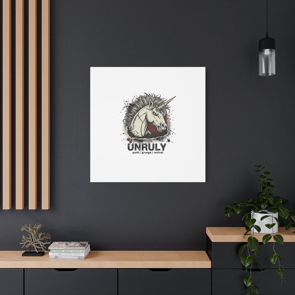 Unruly Punk Grunge Unicorn Canvas | Plaid Revival, 90s Rock Aesthetic