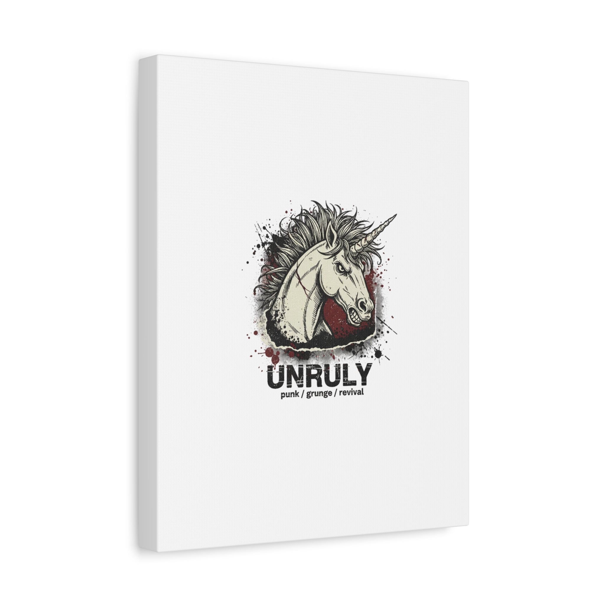 Unruly Punk Grunge Unicorn Canvas | Plaid Revival, 90s Rock Aesthetic