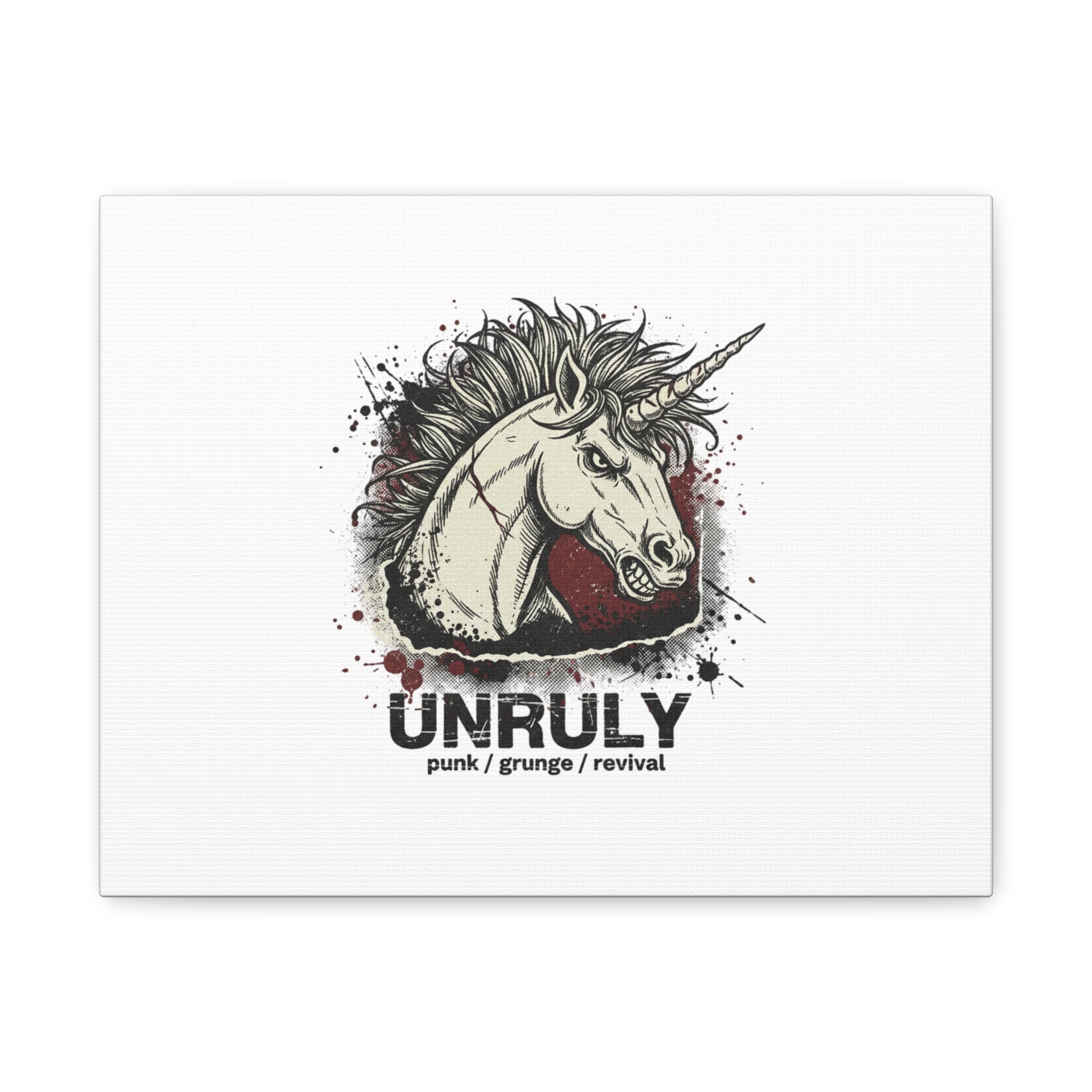 Unruly Punk Grunge Unicorn Canvas | Plaid Revival, 90s Rock Aesthetic