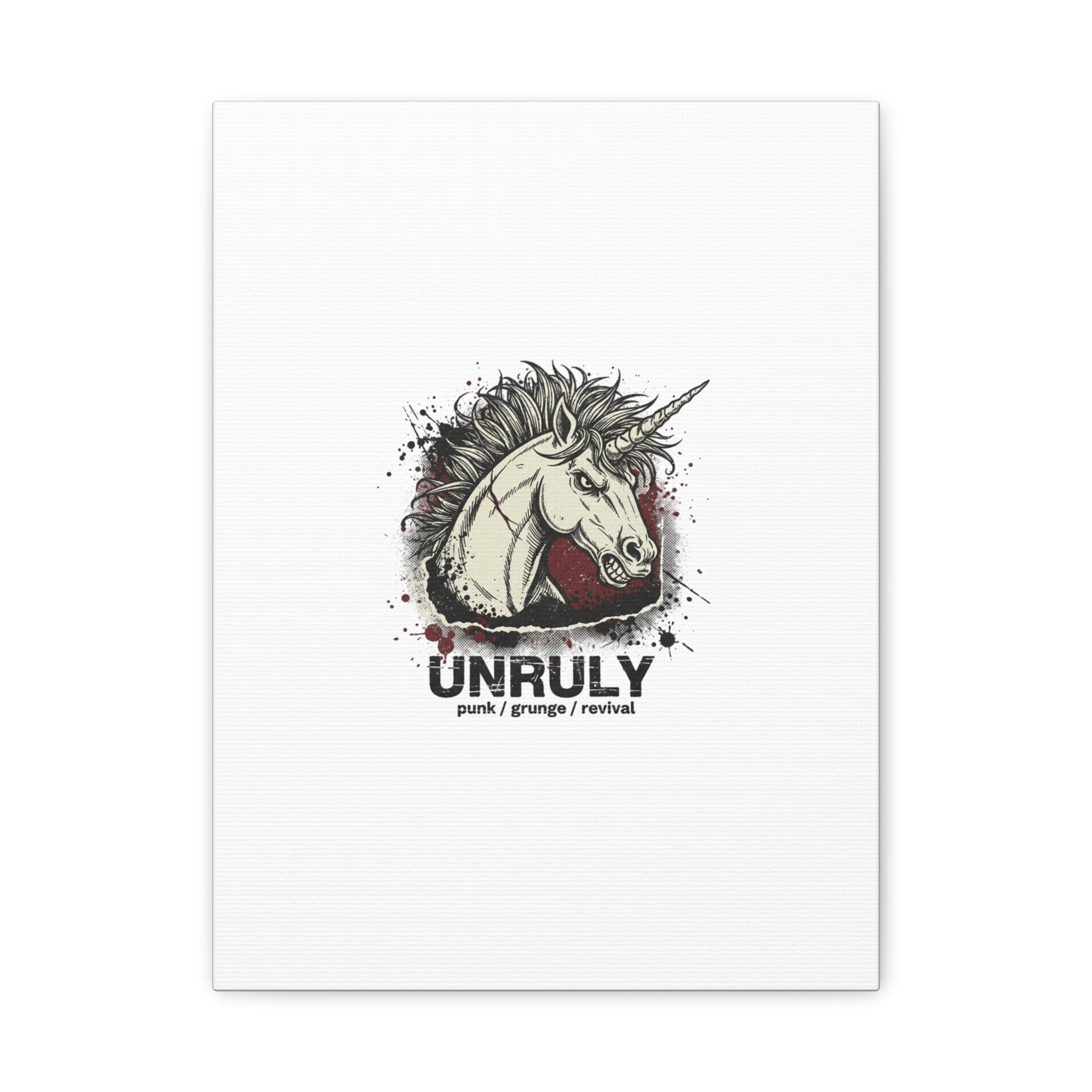Unruly Punk Grunge Unicorn Canvas | Plaid Revival, 90s Rock Aesthetic