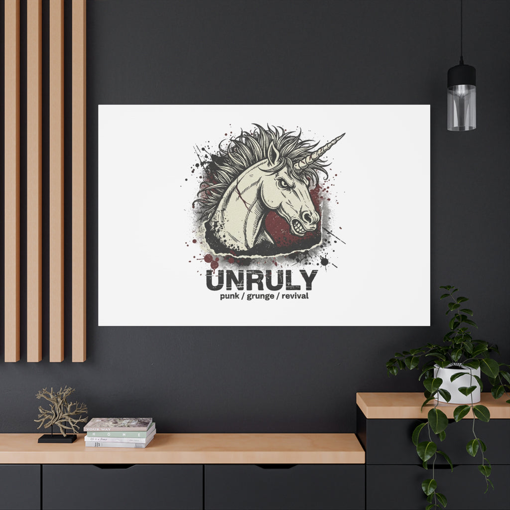 Unruly Punk Grunge Unicorn Canvas | Plaid Revival, 90s Rock Aesthetic