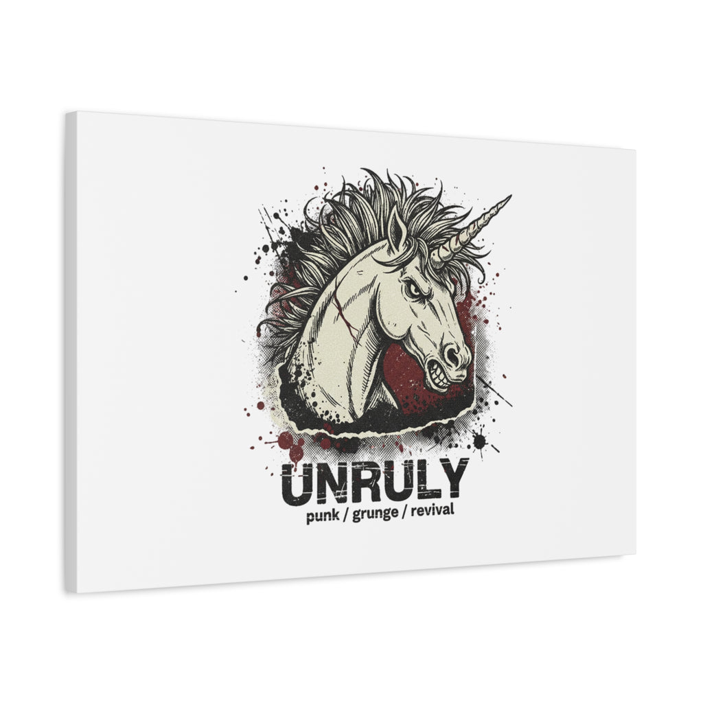 Unruly Punk Grunge Unicorn Canvas | Plaid Revival, 90s Rock Aesthetic