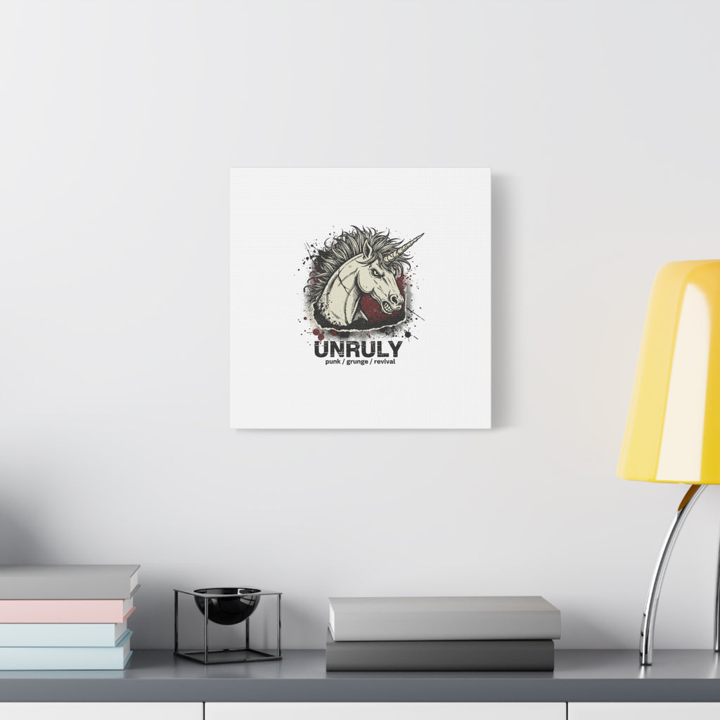 Unruly Punk Grunge Unicorn Canvas | Plaid Revival, 90s Rock Aesthetic