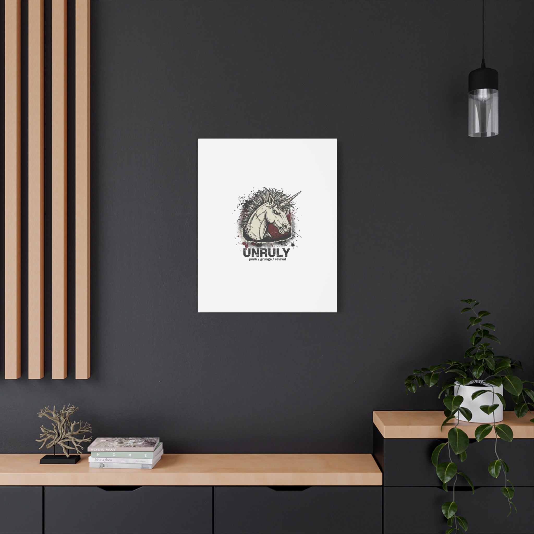 Unruly Punk Grunge Unicorn Canvas | Plaid Revival, 90s Rock Aesthetic
