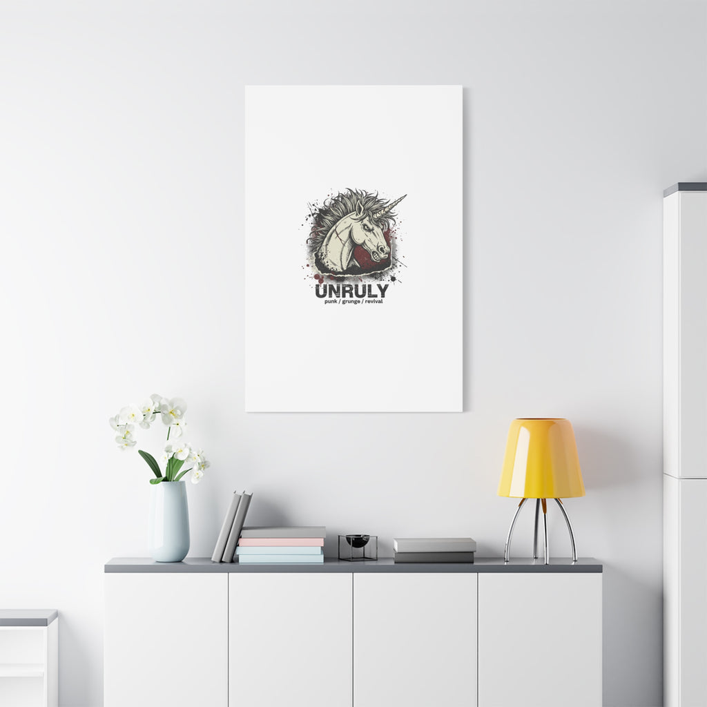 Unruly Punk Grunge Unicorn Canvas | Plaid Revival, 90s Rock Aesthetic