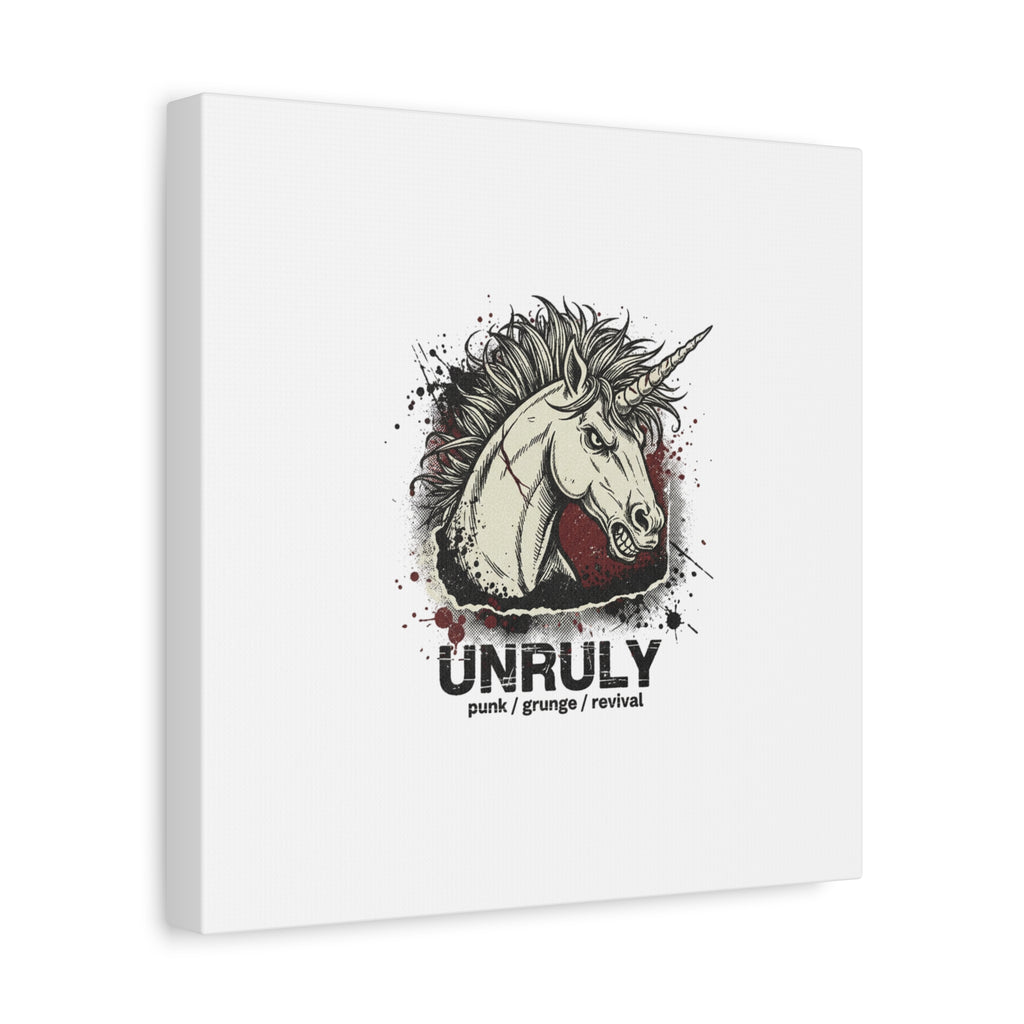 Unruly Punk Grunge Unicorn Canvas | Plaid Revival, 90s Rock Aesthetic