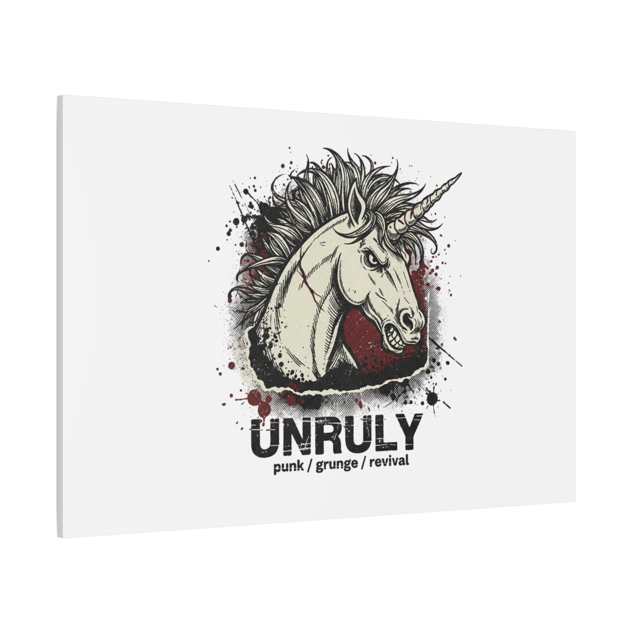 Unruly Punk Grunge Unicorn Canvas | Plaid Revival, 90s Rock Aesthetic