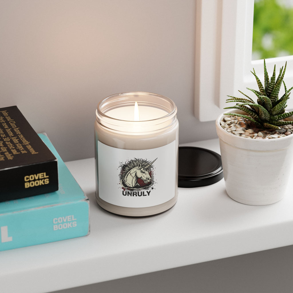 Unruly Unicorn Candle, Soy 9oz | Grunge Plaid Revival, 90s Rock Aesthetic