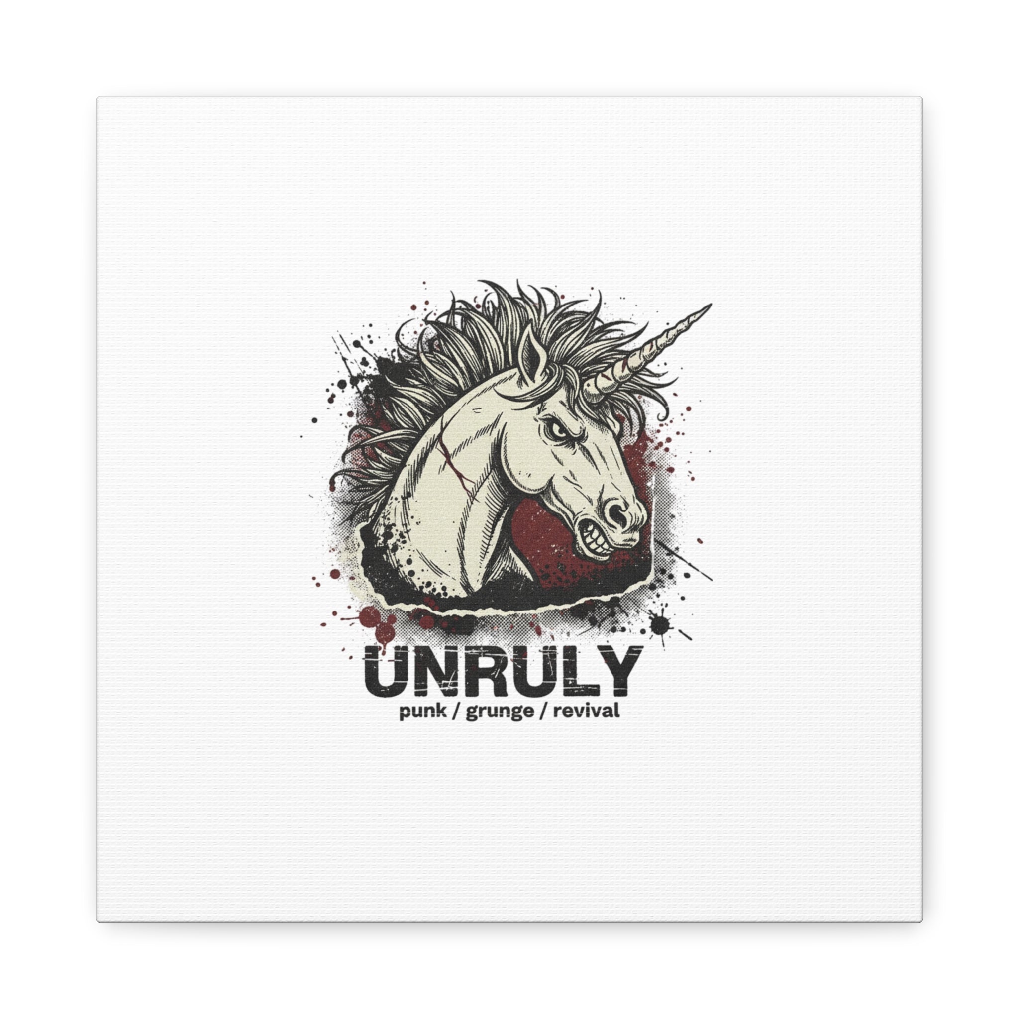 Unruly Punk Grunge Unicorn Canvas | Plaid Revival, 90s Rock Aesthetic
