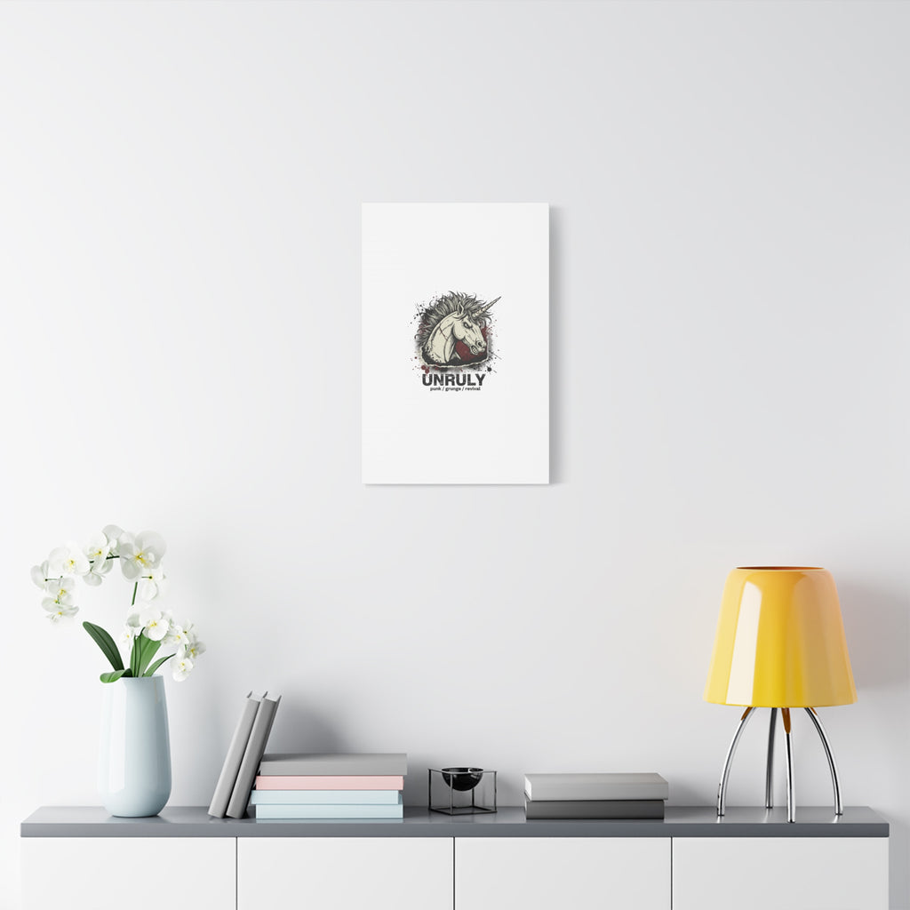 Unruly Punk Grunge Unicorn Canvas | Plaid Revival, 90s Rock Aesthetic