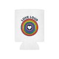 Can Cooler — "Love Loud" Rainbow Heart Pride Can Cooler (Insulated Drink Koozie)