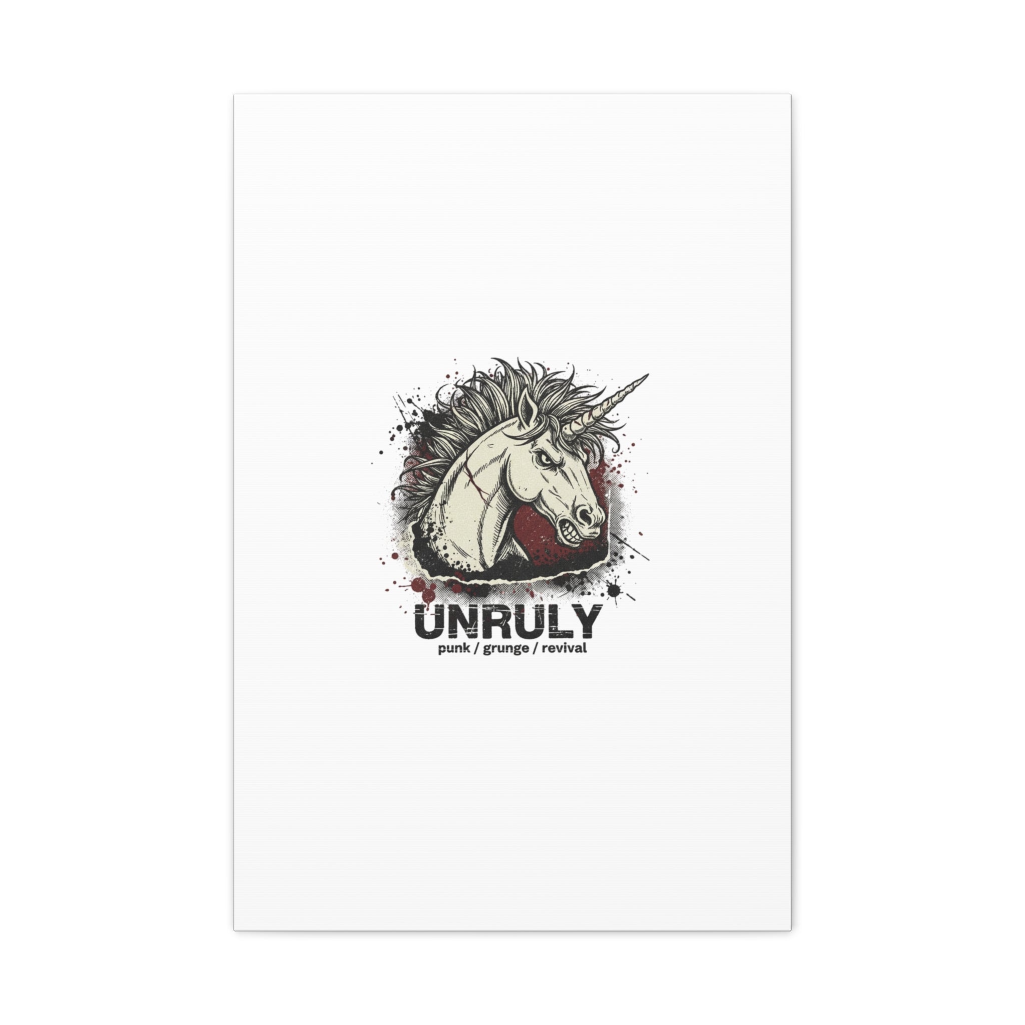 Unruly Punk Grunge Unicorn Canvas | Plaid Revival, 90s Rock Aesthetic