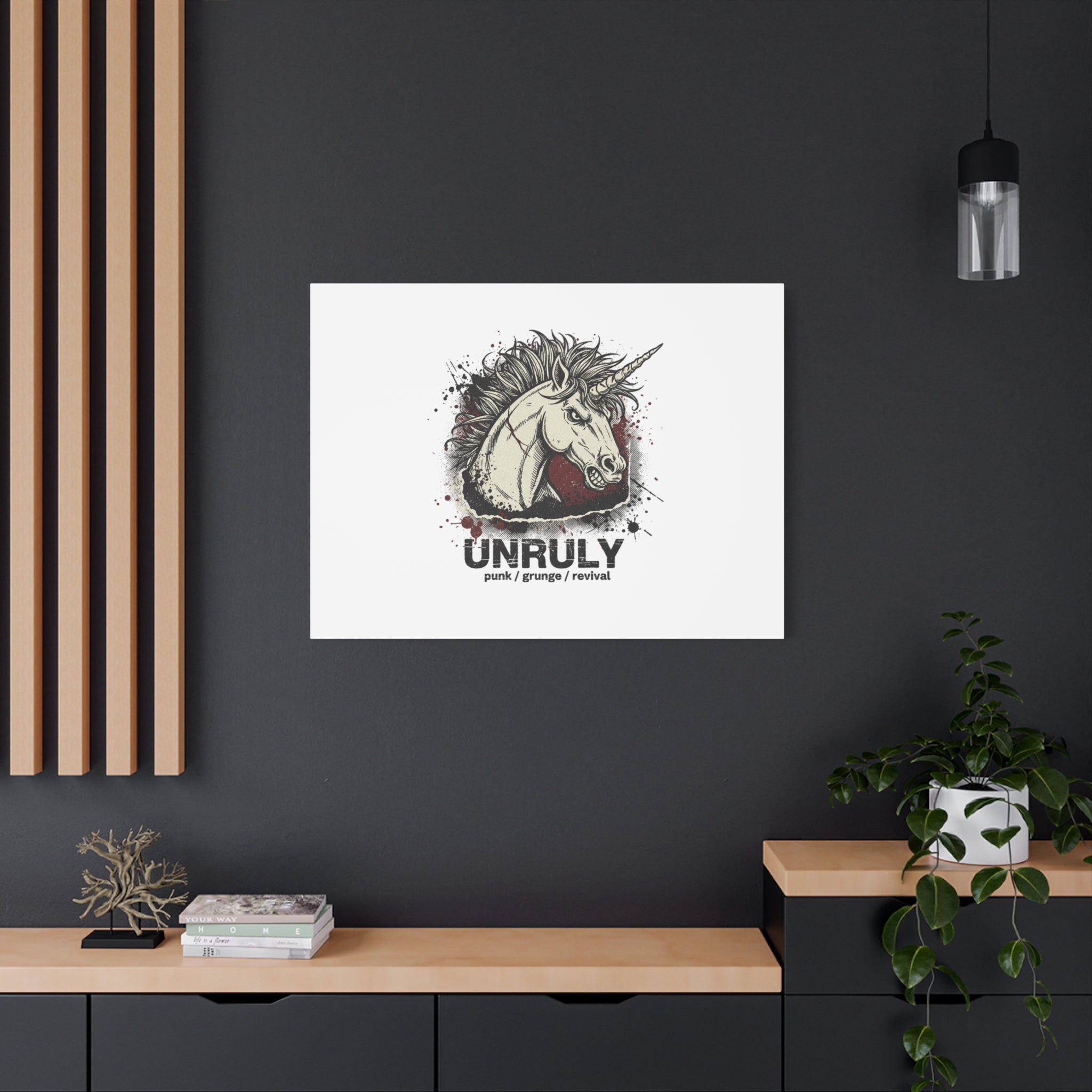 Unruly Punk Grunge Unicorn Canvas | Plaid Revival, 90s Rock Aesthetic
