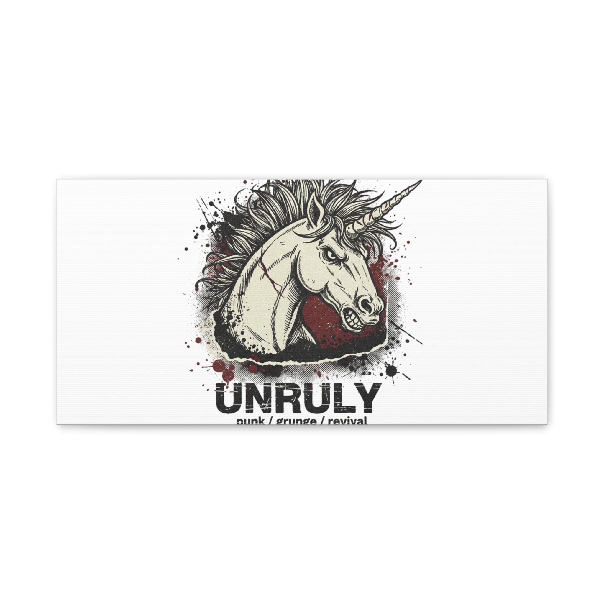 Unruly Punk Grunge Unicorn Canvas | Plaid Revival, 90s Rock Aesthetic