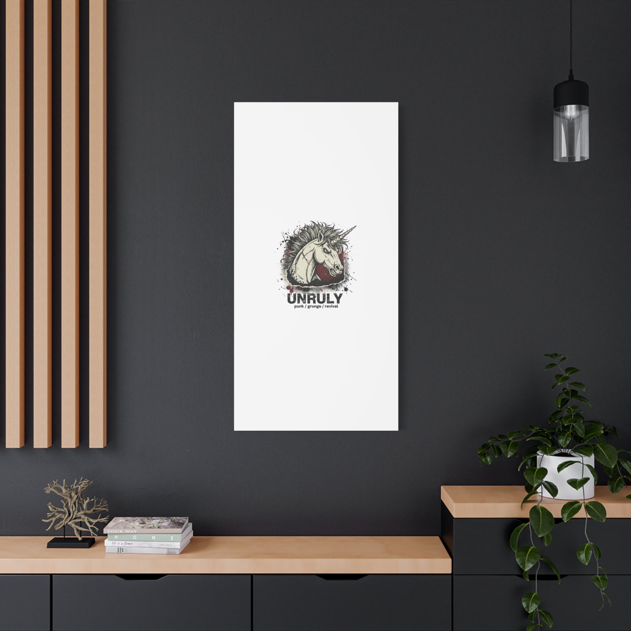 Unruly Punk Grunge Unicorn Canvas | Plaid Revival, 90s Rock Aesthetic