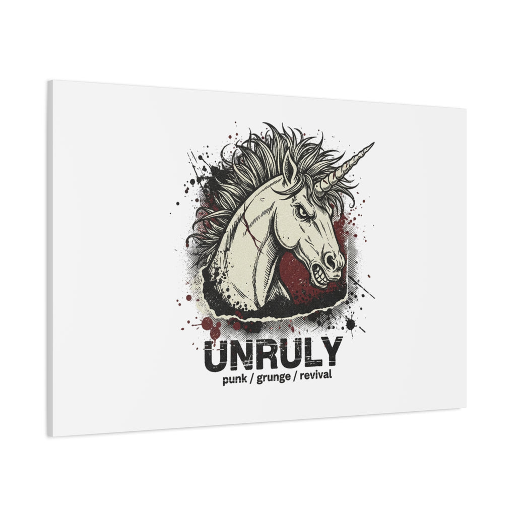 Unruly Punk Grunge Unicorn Canvas | Plaid Revival, 90s Rock Aesthetic