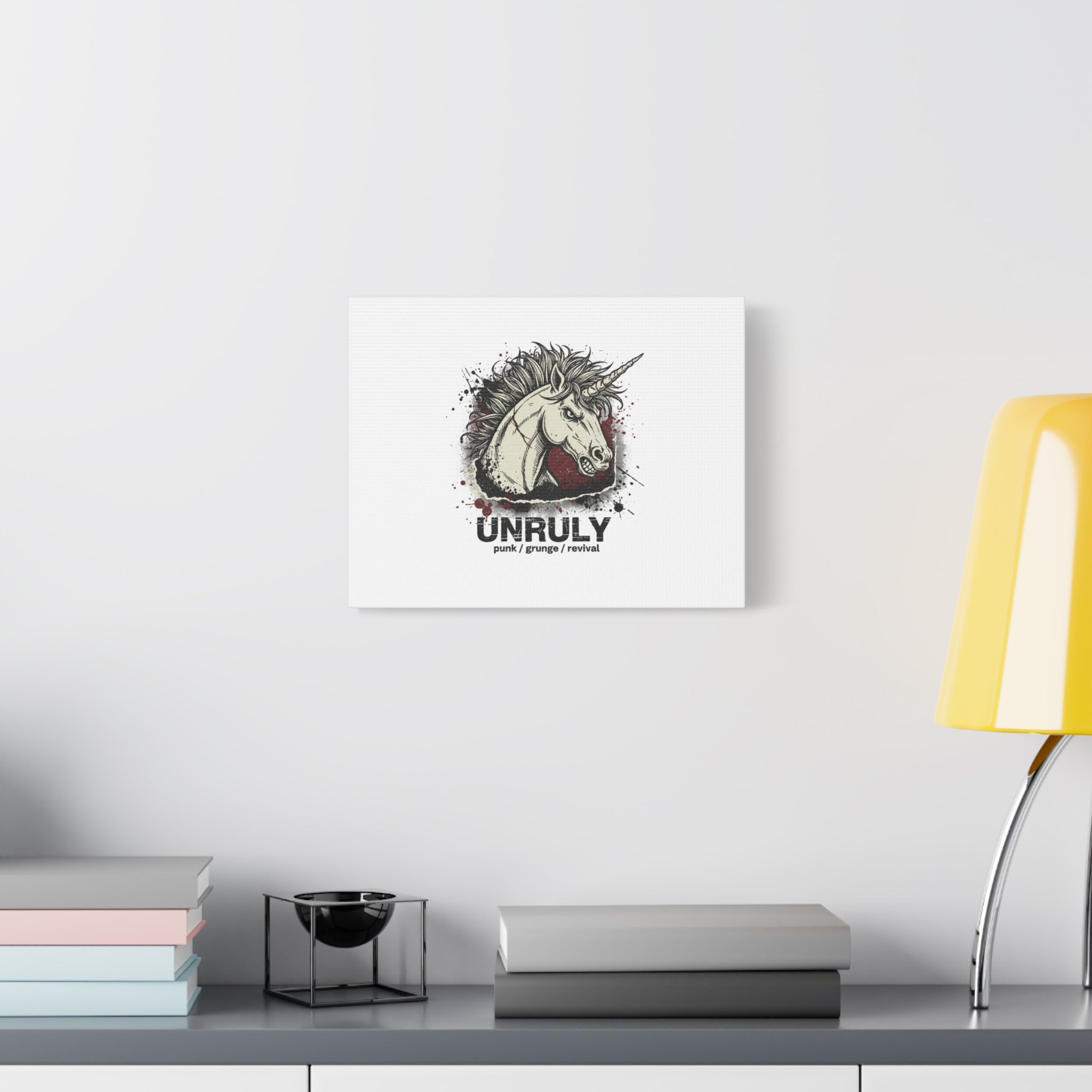 Unruly Punk Grunge Unicorn Canvas | Plaid Revival, 90s Rock Aesthetic