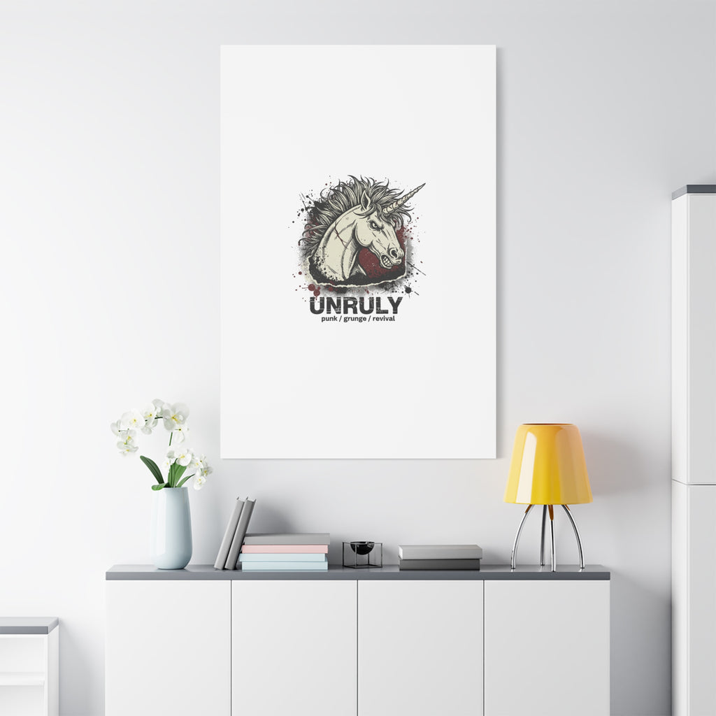 Unruly Punk Grunge Unicorn Canvas | Plaid Revival, 90s Rock Aesthetic