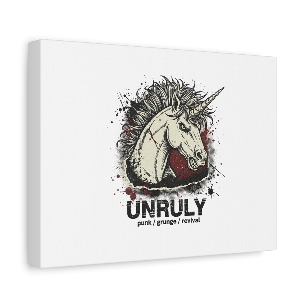 Unruly Punk Grunge Unicorn Canvas | Plaid Revival, 90s Rock Aesthetic