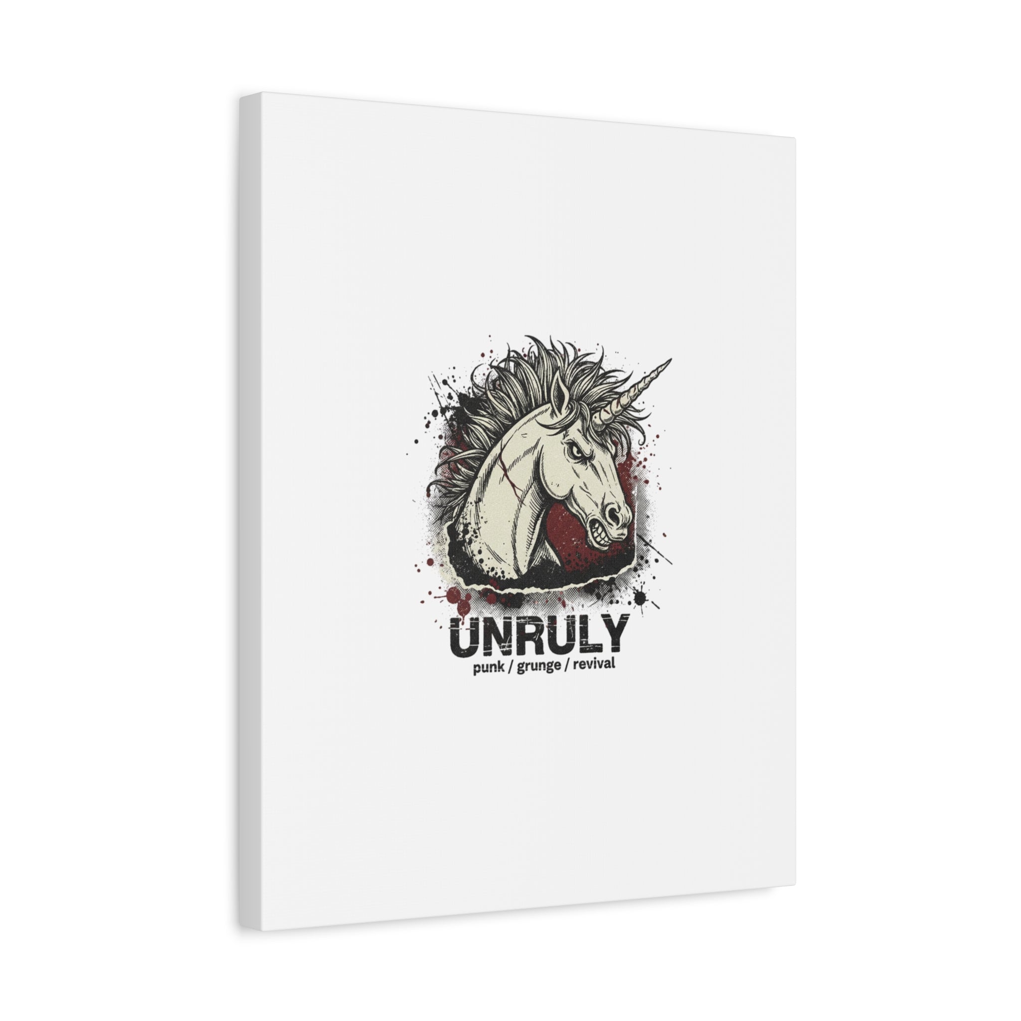 Unruly Punk Grunge Unicorn Canvas | Plaid Revival, 90s Rock Aesthetic