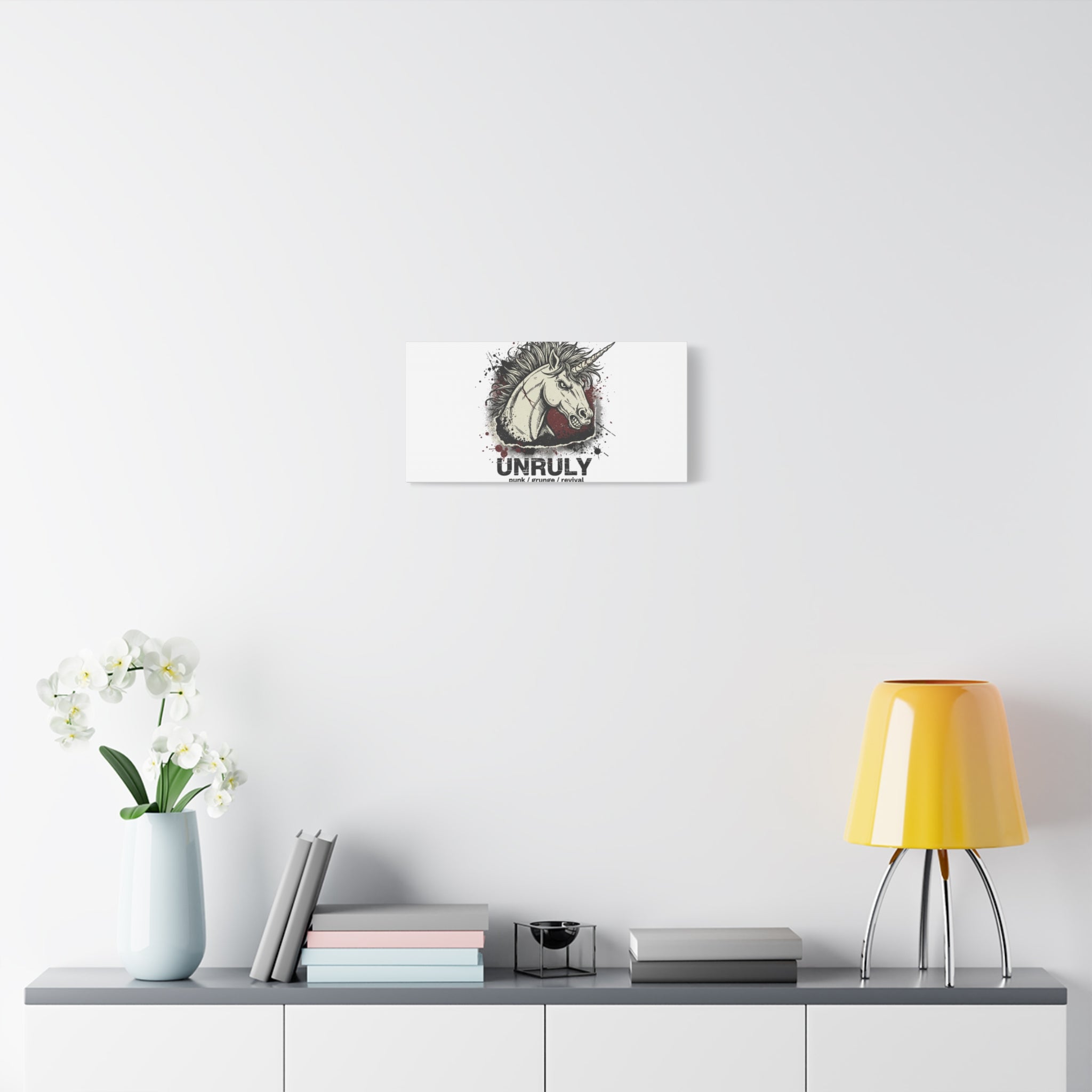 Unruly Punk Grunge Unicorn Canvas | Plaid Revival, 90s Rock Aesthetic