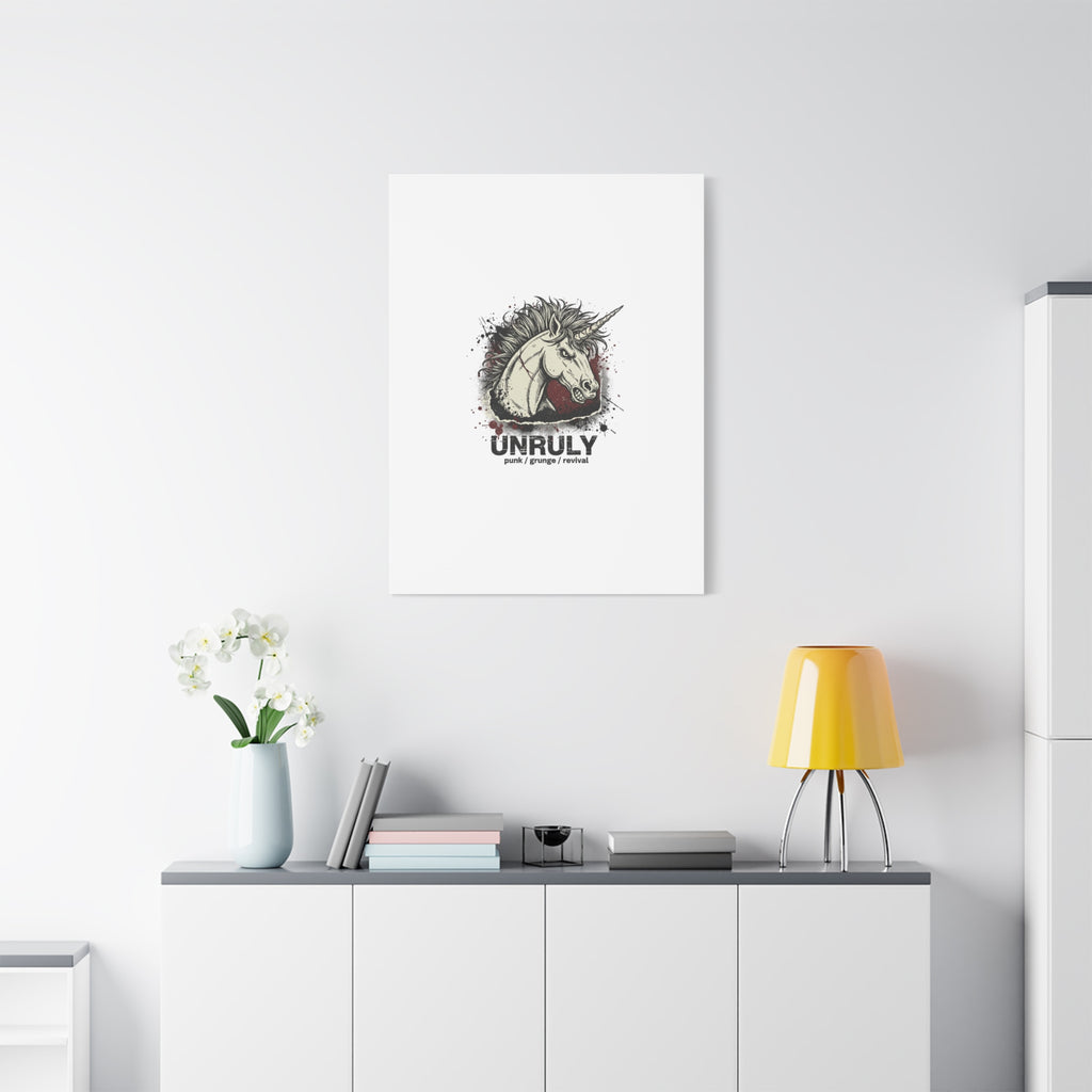 Unruly Punk Grunge Unicorn Canvas | Plaid Revival, 90s Rock Aesthetic
