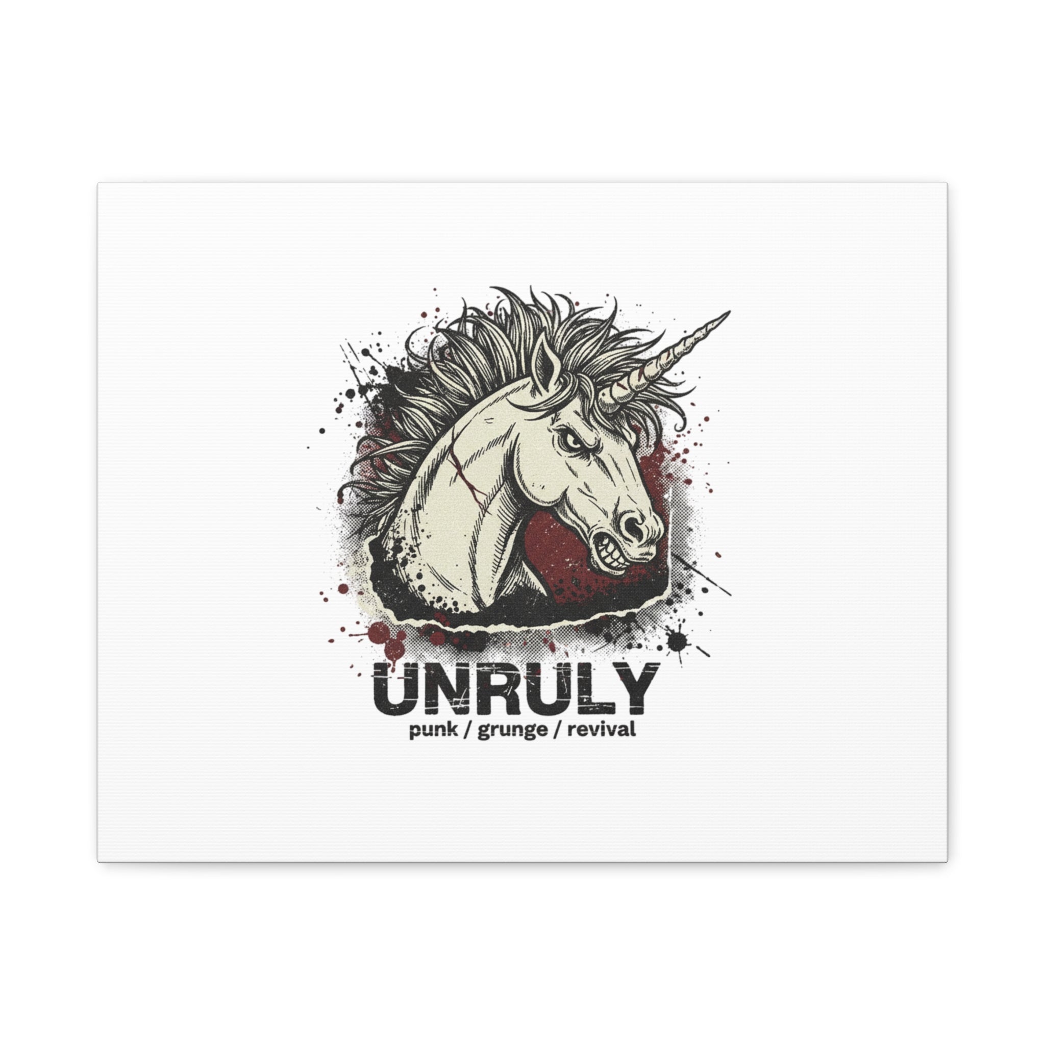 Unruly Punk Grunge Unicorn Canvas | Plaid Revival, 90s Rock Aesthetic