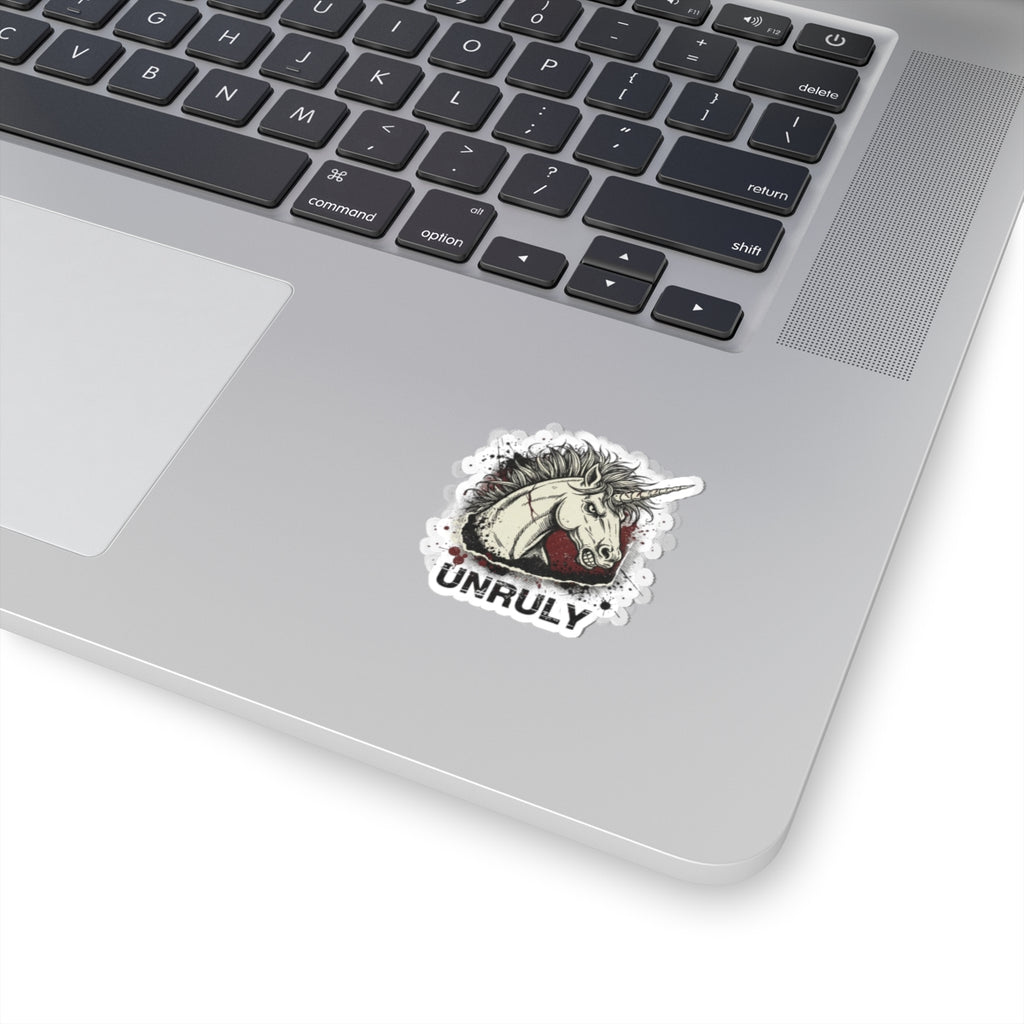 Unruly Unicorn Skull Sticker | grunge revival, punk plaid aesthetic
