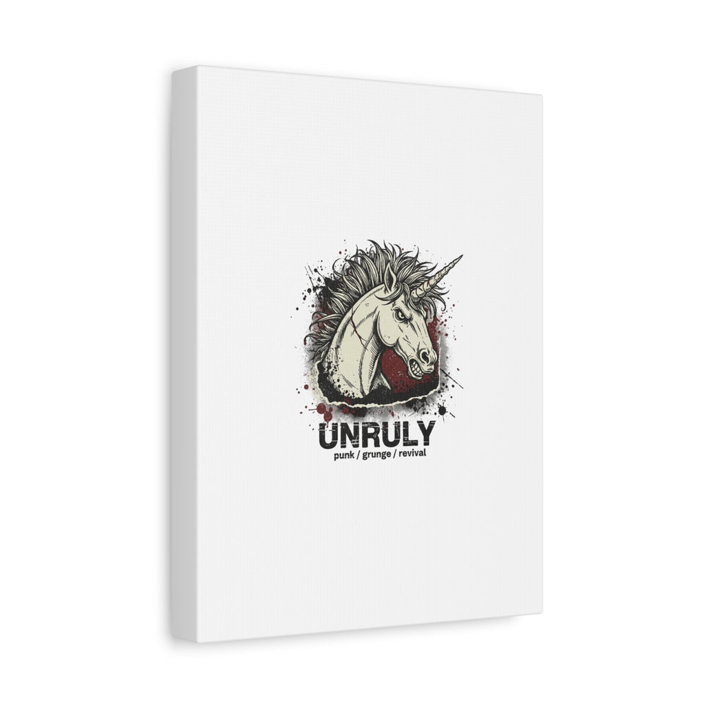 Unruly Punk Grunge Unicorn Canvas | Plaid Revival, 90s Rock Aesthetic