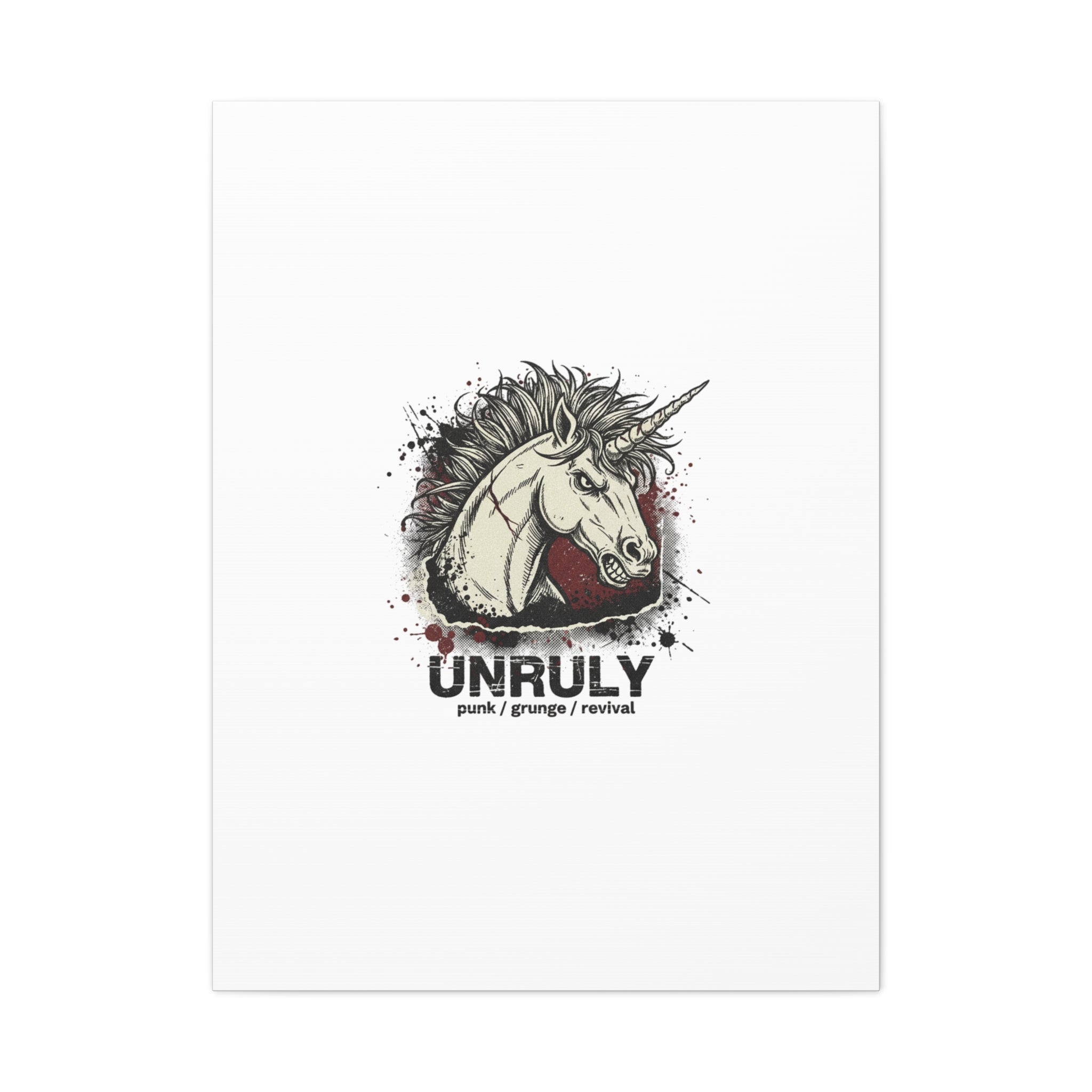 Unruly Punk Grunge Unicorn Canvas | Plaid Revival, 90s Rock Aesthetic