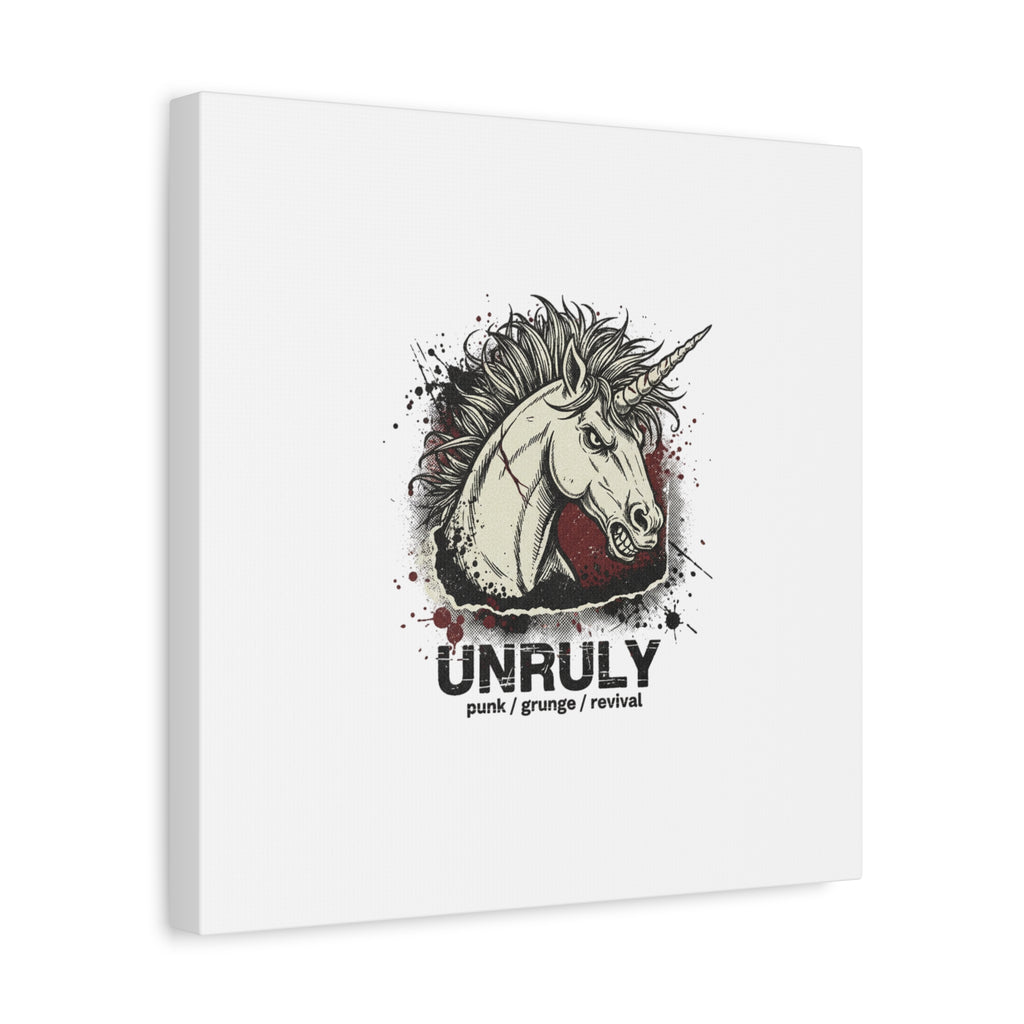Unruly Punk Grunge Unicorn Canvas | Plaid Revival, 90s Rock Aesthetic