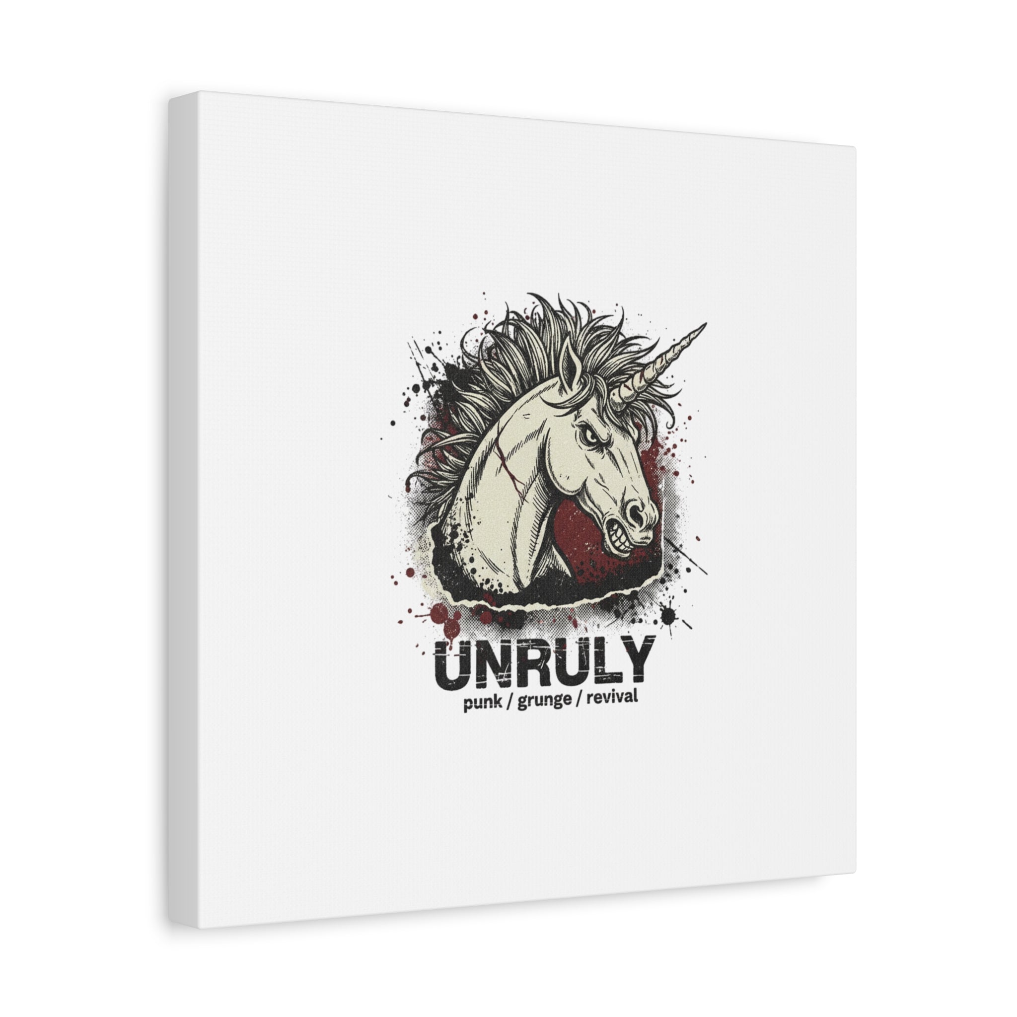 Unruly Punk Grunge Unicorn Canvas | Plaid Revival, 90s Rock Aesthetic