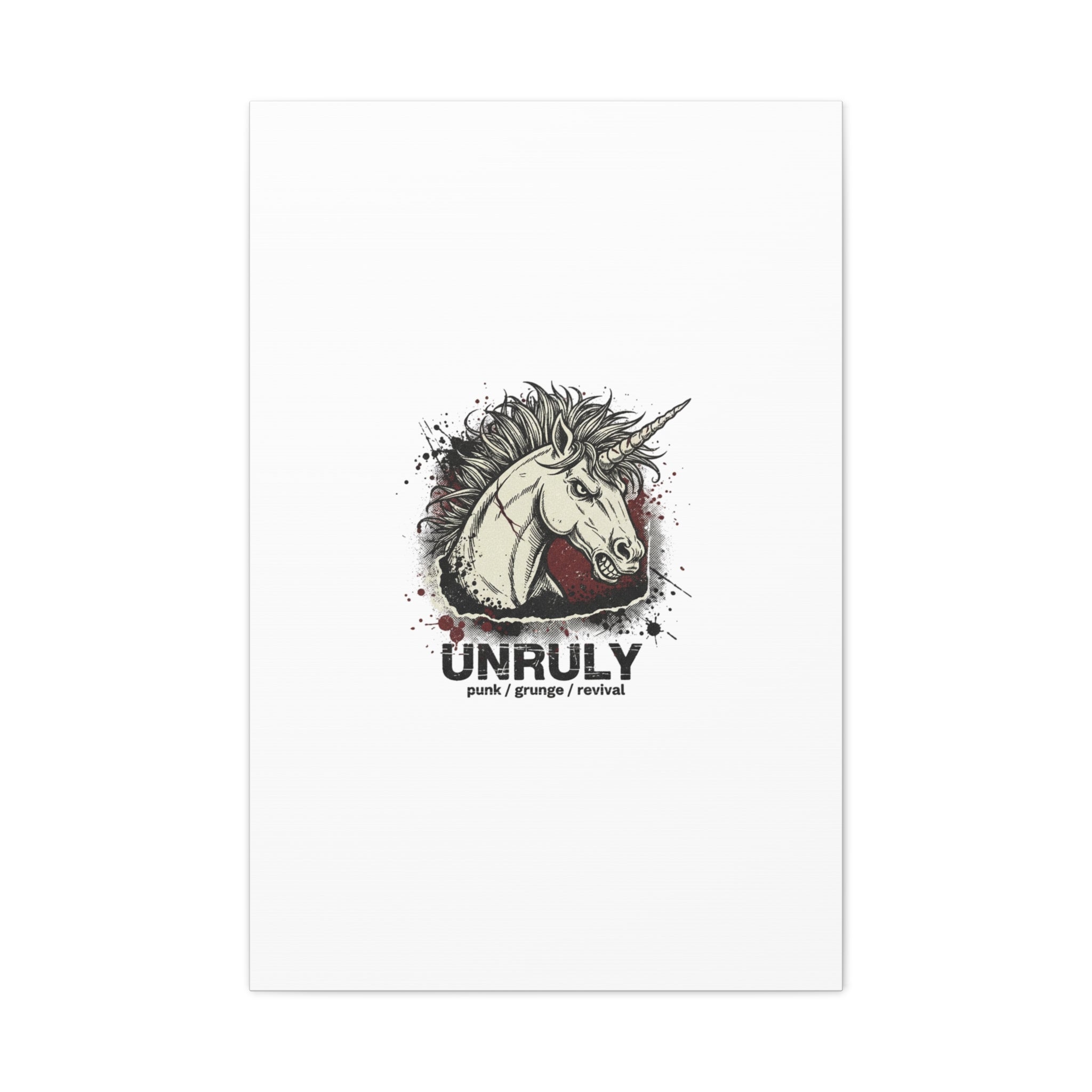 Unruly Punk Grunge Unicorn Canvas | Plaid Revival, 90s Rock Aesthetic