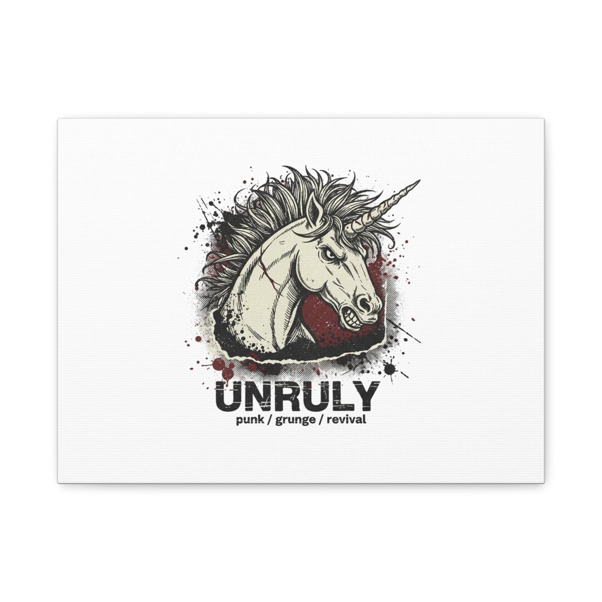 Unruly Punk Grunge Unicorn Canvas | Plaid Revival, 90s Rock Aesthetic