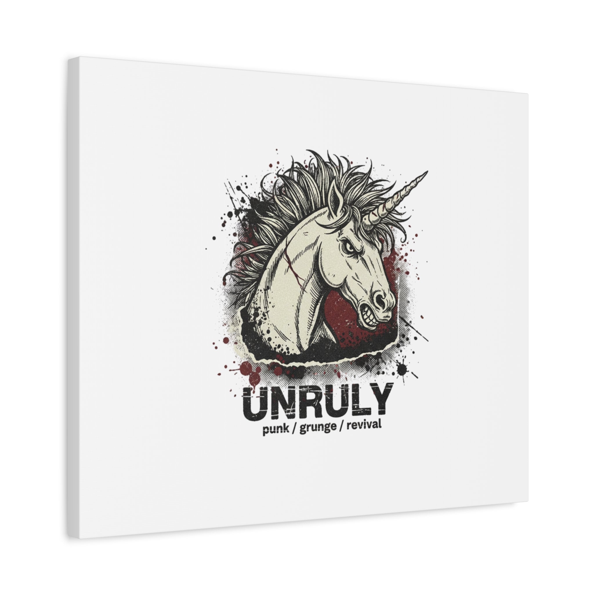 Unruly Punk Grunge Unicorn Canvas | Plaid Revival, 90s Rock Aesthetic