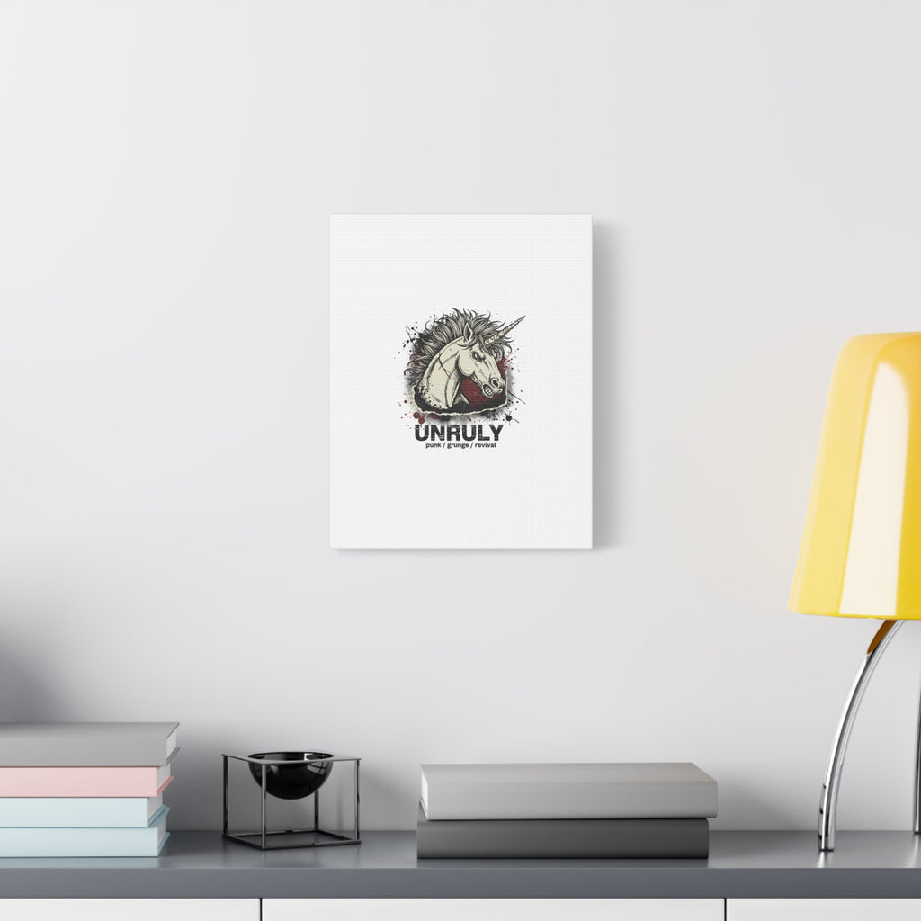 Unruly Punk Grunge Unicorn Canvas | Plaid Revival, 90s Rock Aesthetic