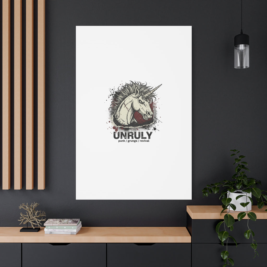Unruly Punk Grunge Unicorn Canvas | Plaid Revival, 90s Rock Aesthetic