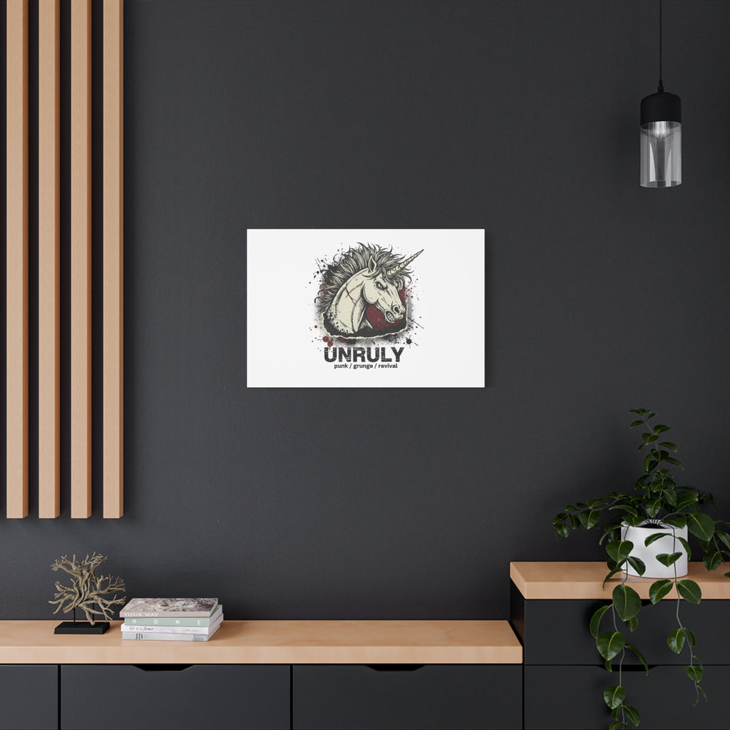 Unruly Punk Grunge Unicorn Canvas | Plaid Revival, 90s Rock Aesthetic
