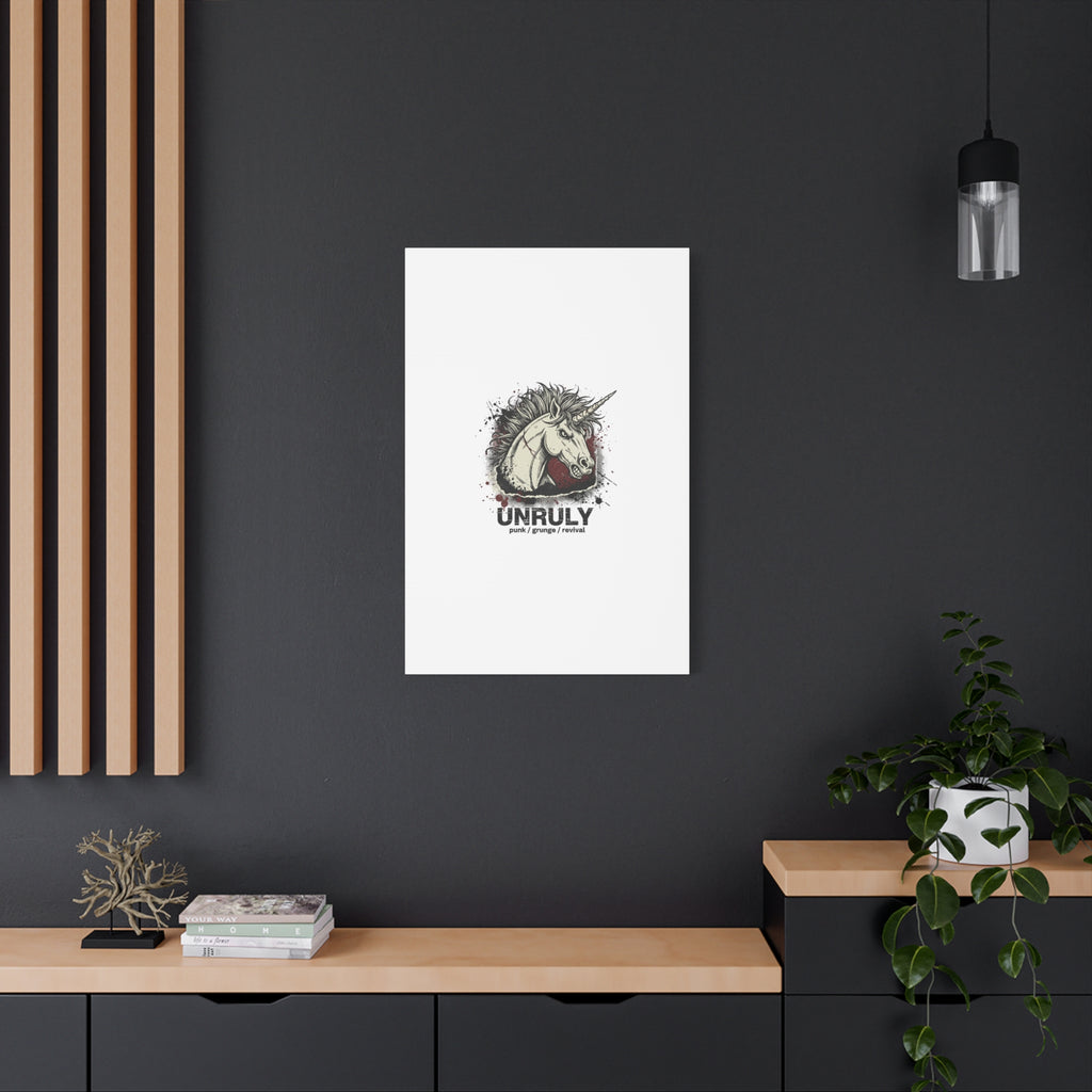 Unruly Punk Grunge Unicorn Canvas | Plaid Revival, 90s Rock Aesthetic