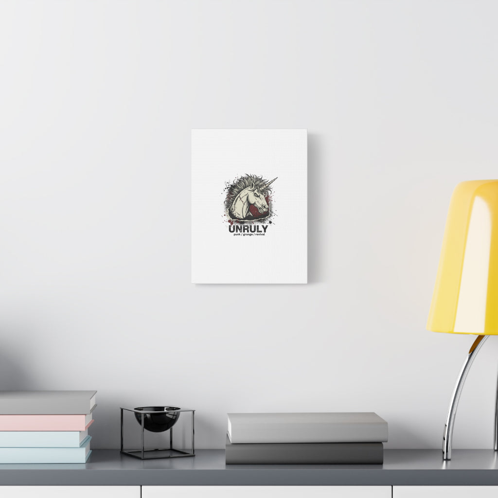 Unruly Punk Grunge Unicorn Canvas | Plaid Revival, 90s Rock Aesthetic