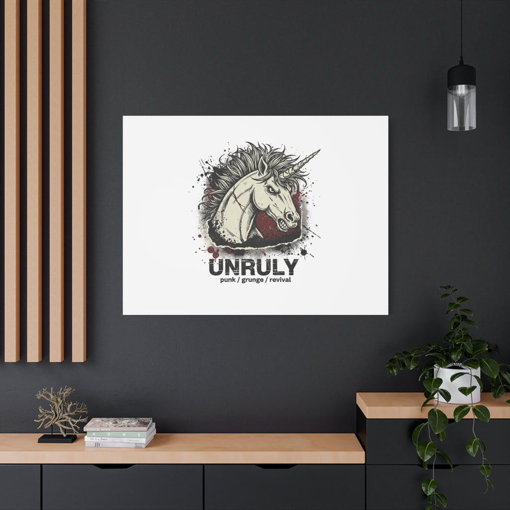 Unruly Punk Grunge Unicorn Canvas | Plaid Revival, 90s Rock Aesthetic