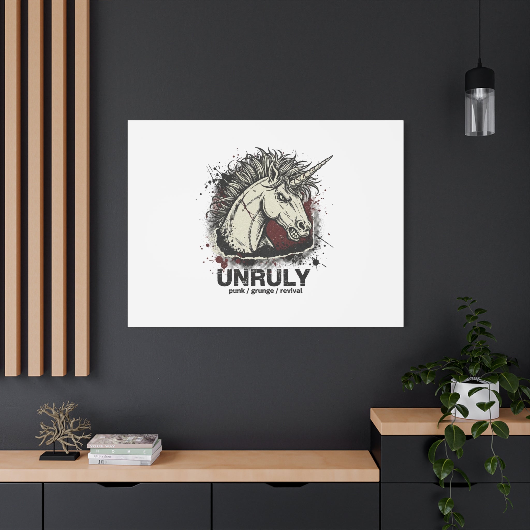 Unruly Punk Grunge Unicorn Canvas | Plaid Revival, 90s Rock Aesthetic