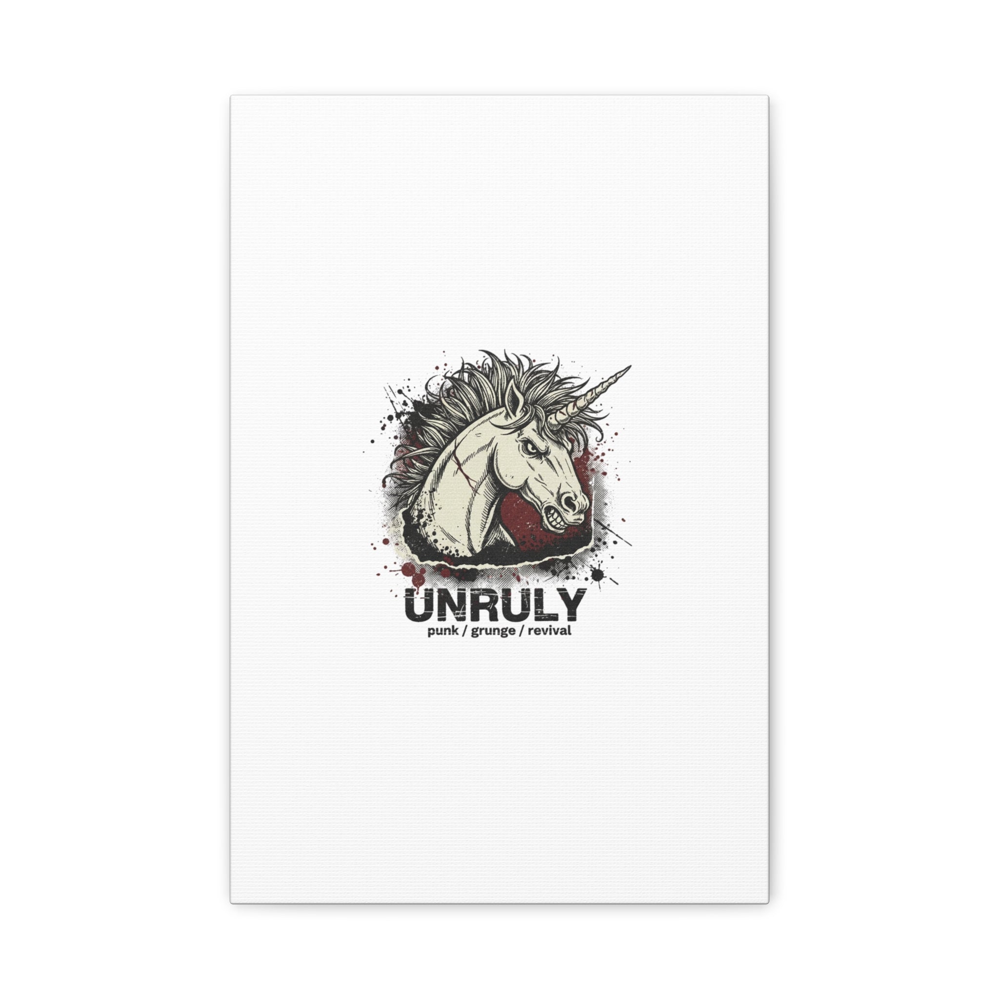 Unruly Punk Grunge Unicorn Canvas | Plaid Revival, 90s Rock Aesthetic