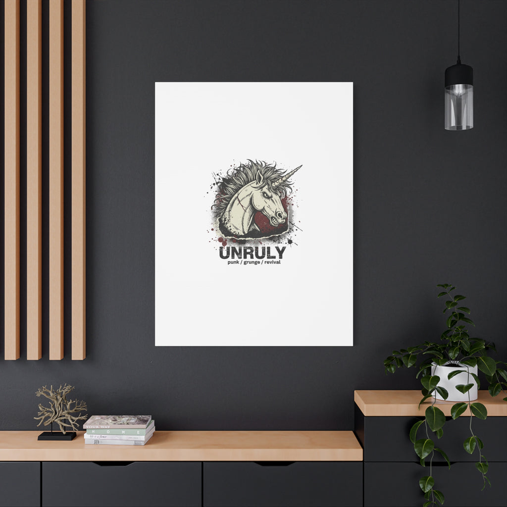 Unruly Punk Grunge Unicorn Canvas | Plaid Revival, 90s Rock Aesthetic