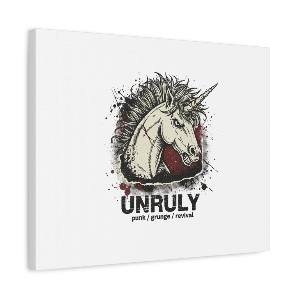 Unruly Punk Grunge Unicorn Canvas | Plaid Revival, 90s Rock Aesthetic